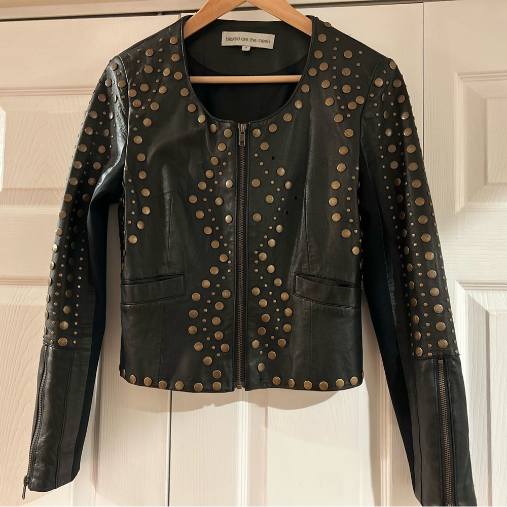 Bless’ed Are The Meek Black Studded Leather Jacket